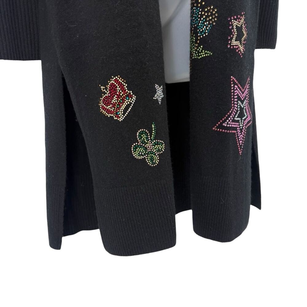 Johnny Was Ladie Rhinestone Wool Cashmere Open Front Cardigan Designer Size XS - Picture 10 of 14